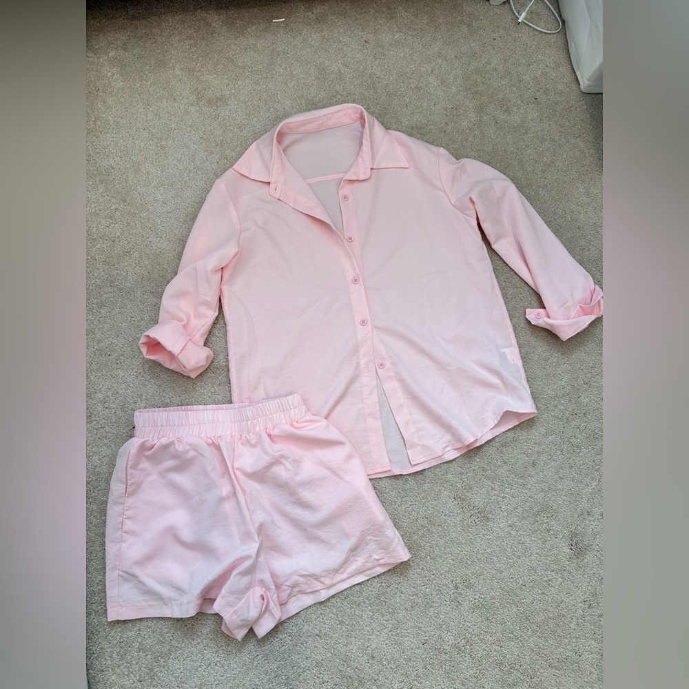 NWOT SHEIN Women’s Matching Summer Button Up Set - XS